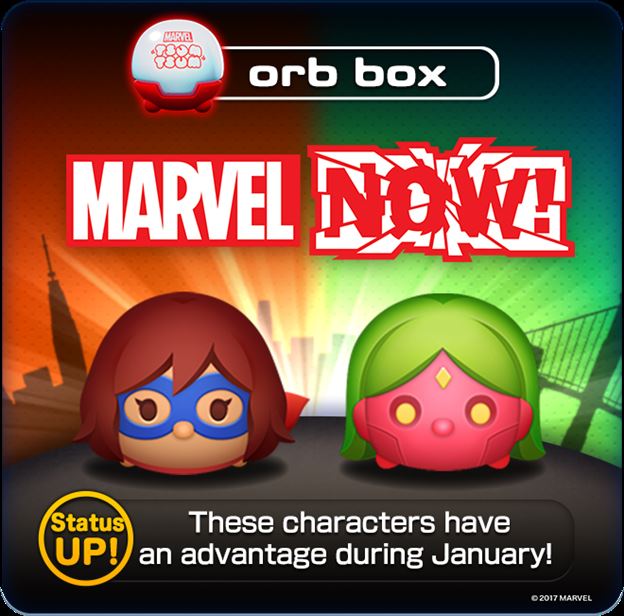 Marvel Tsum Tsum Game News! Ms. Marvel and Viv Vision added to Orb Box!