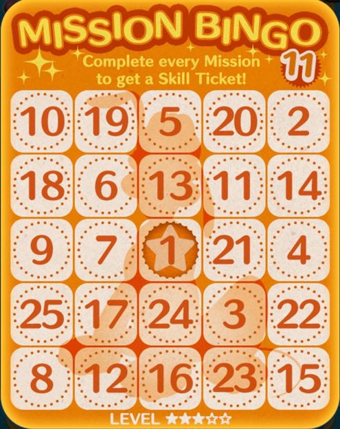 Tsum Tsum Mobile Game Bingo Card 11 