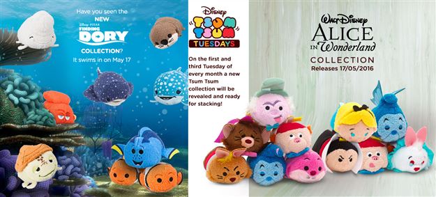 Finding Dory Tsum Tsums coming in two weeks in the US, in Europe it will be Alice in Wonderland!