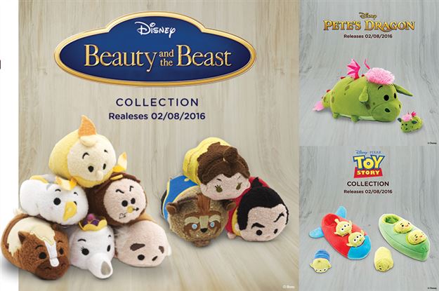 Tsum Tsum Plush News! Beauty and the Beast, Pete's Dragon, and Toy Story coming August 2nd!