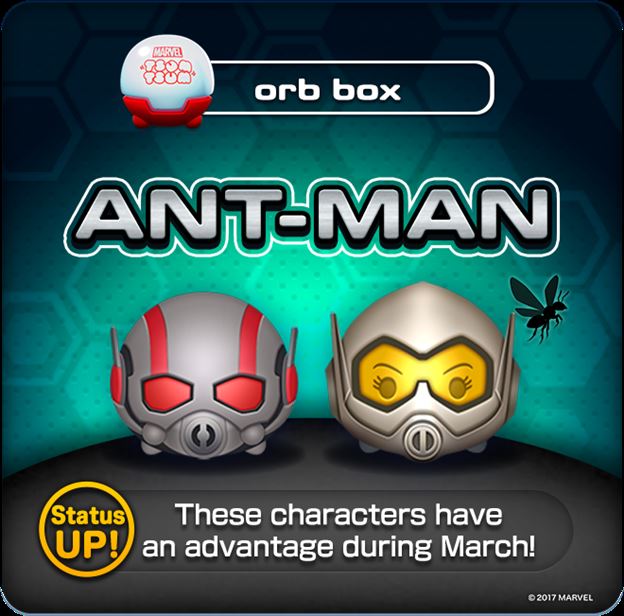 Marvel Tsum Tsum Game News! Ant-Man and Wasp added to Orb Box!