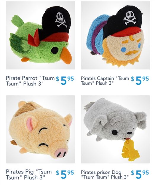 Tsum Tsum Plush News!  Pirate of the Caribbean go on sale early on the Shop Disney Parks app!