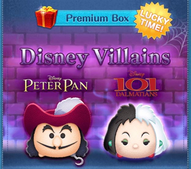 Tsum Tsum Game News!  Captain Hook and Cruella added to Premium Box and Halloween Villains Event Coming Soon!