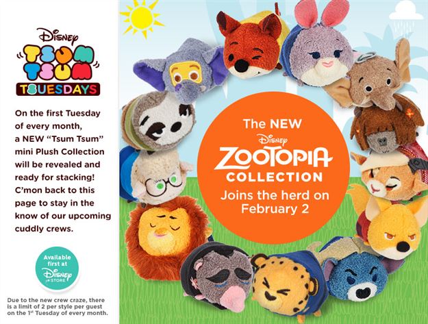 Happy Tsum Tsum Tuesday Eve!  Tomorrow Zootopia Tsum Tsums will be released!