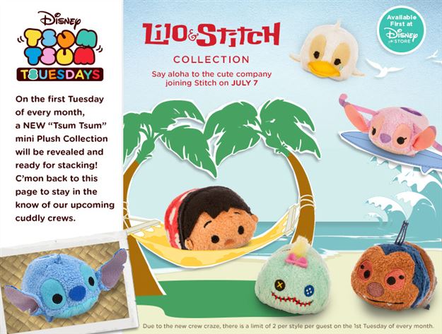 Lilo and Stitch Tsum Tsums coming to the Disney Store in July